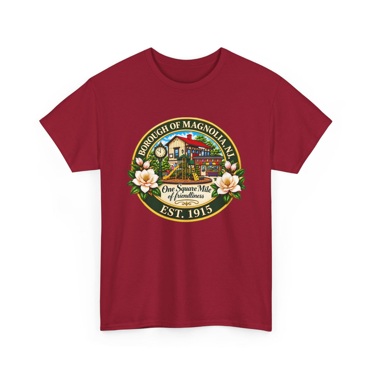 Magnolia, NJ Front Logo Unisex Heavy Cotton Tee