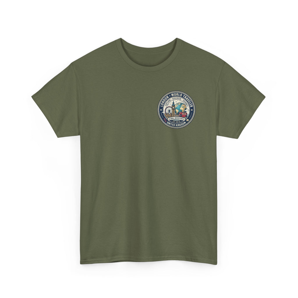 London World Traveler double sided graphics Unisex Heavy Cotton Tee
