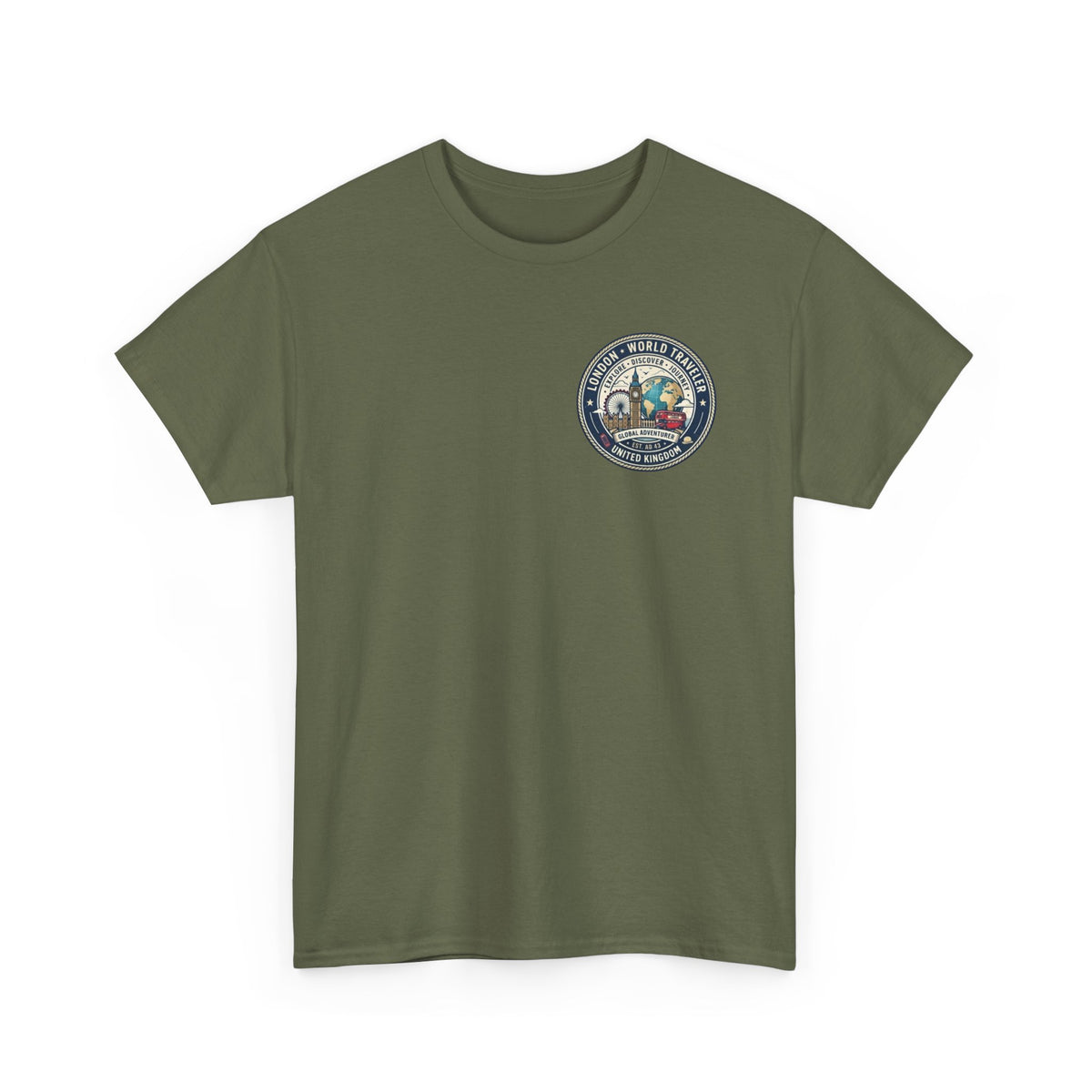 London World Traveler double sided graphics Unisex Heavy Cotton Tee