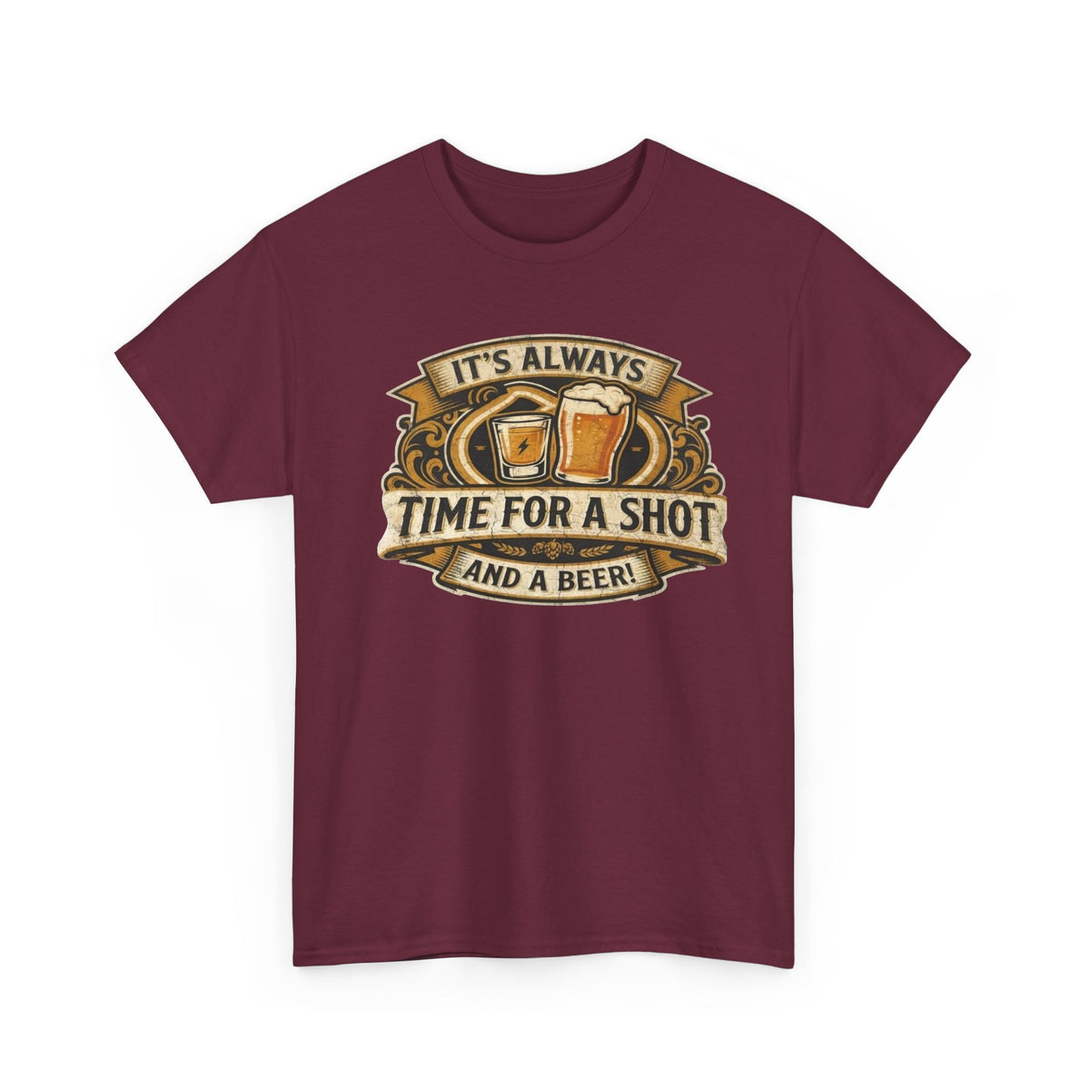 Time for a shot and a beer Unisex Heavy Cotton Tee