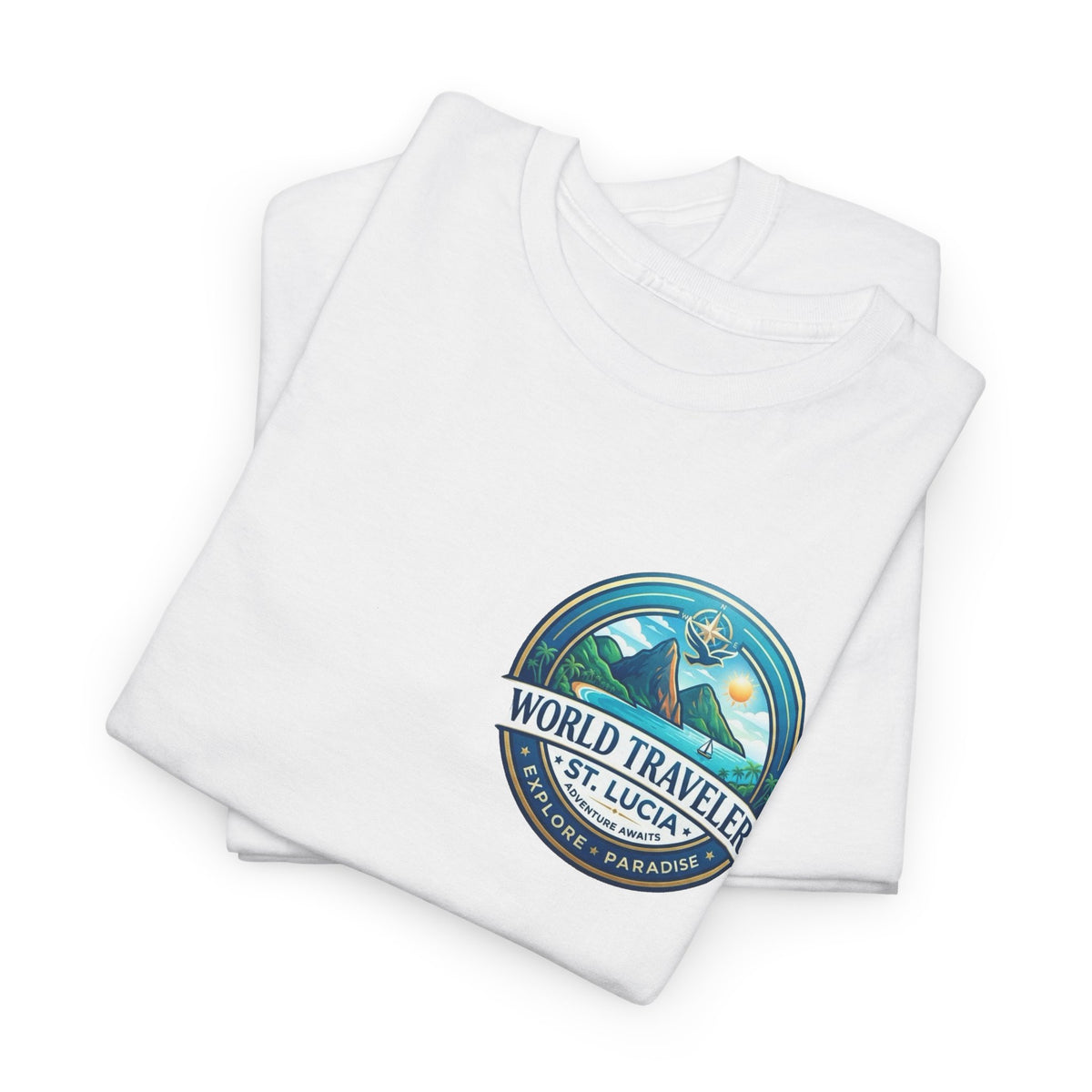 St Lucia Wotld Traveler Unisex Heavy Cotton Tee