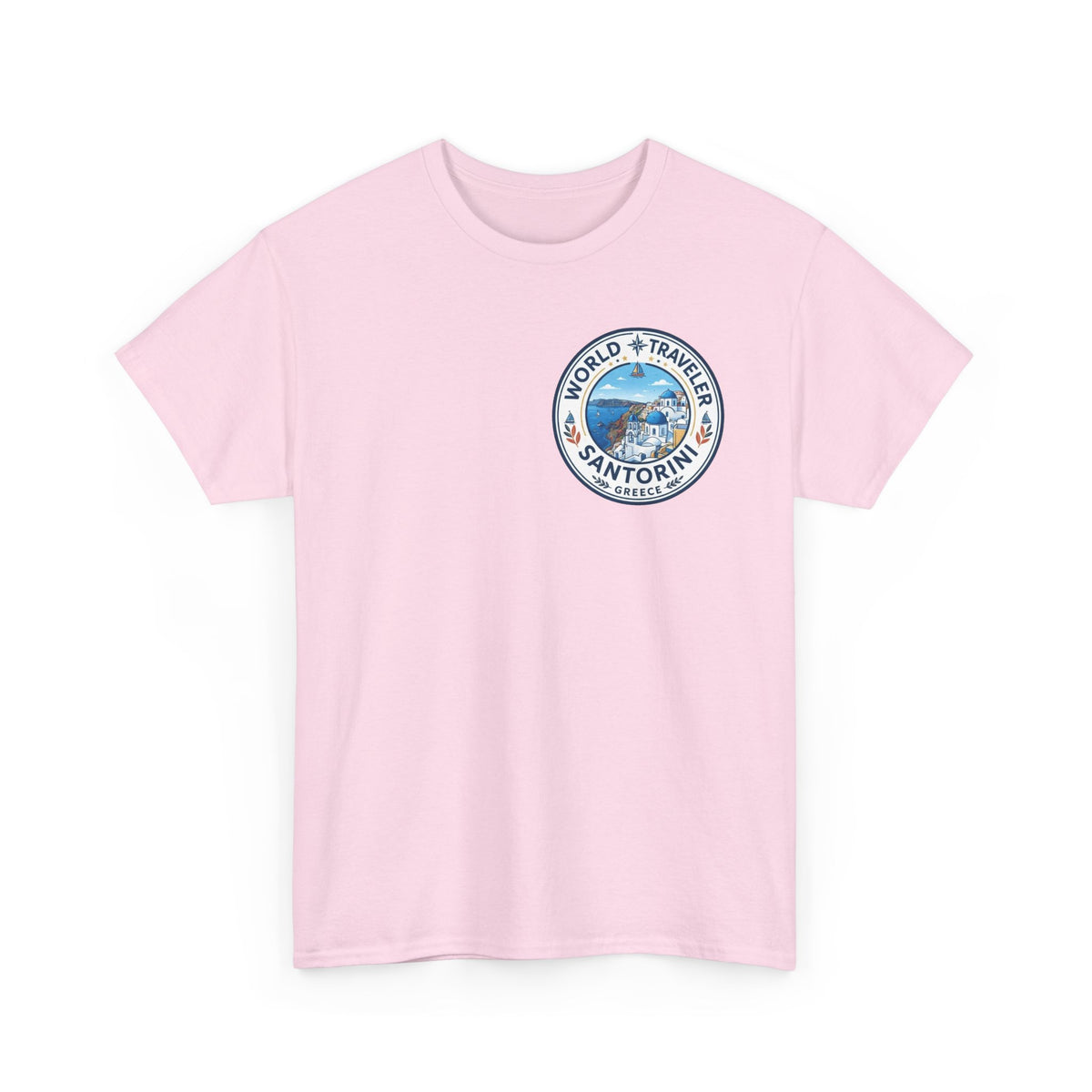 Santorini, Greece World Traveler Unisex Heavy Cotton Tee