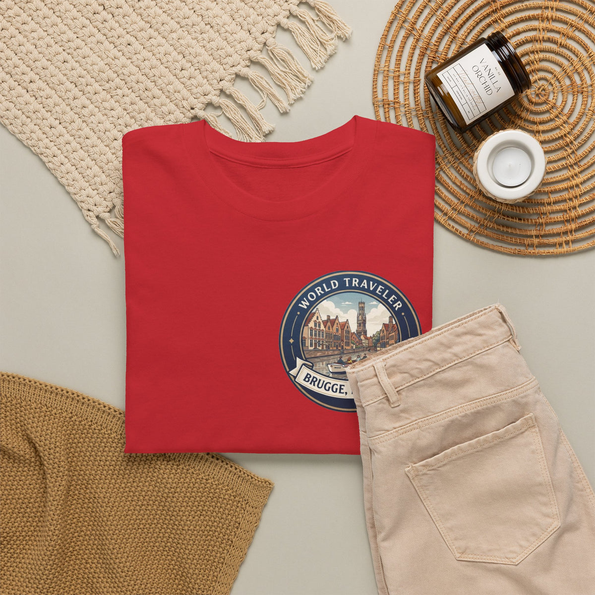 Brugge, Belgium World Traveler Unisex Heavy Cotton Tee