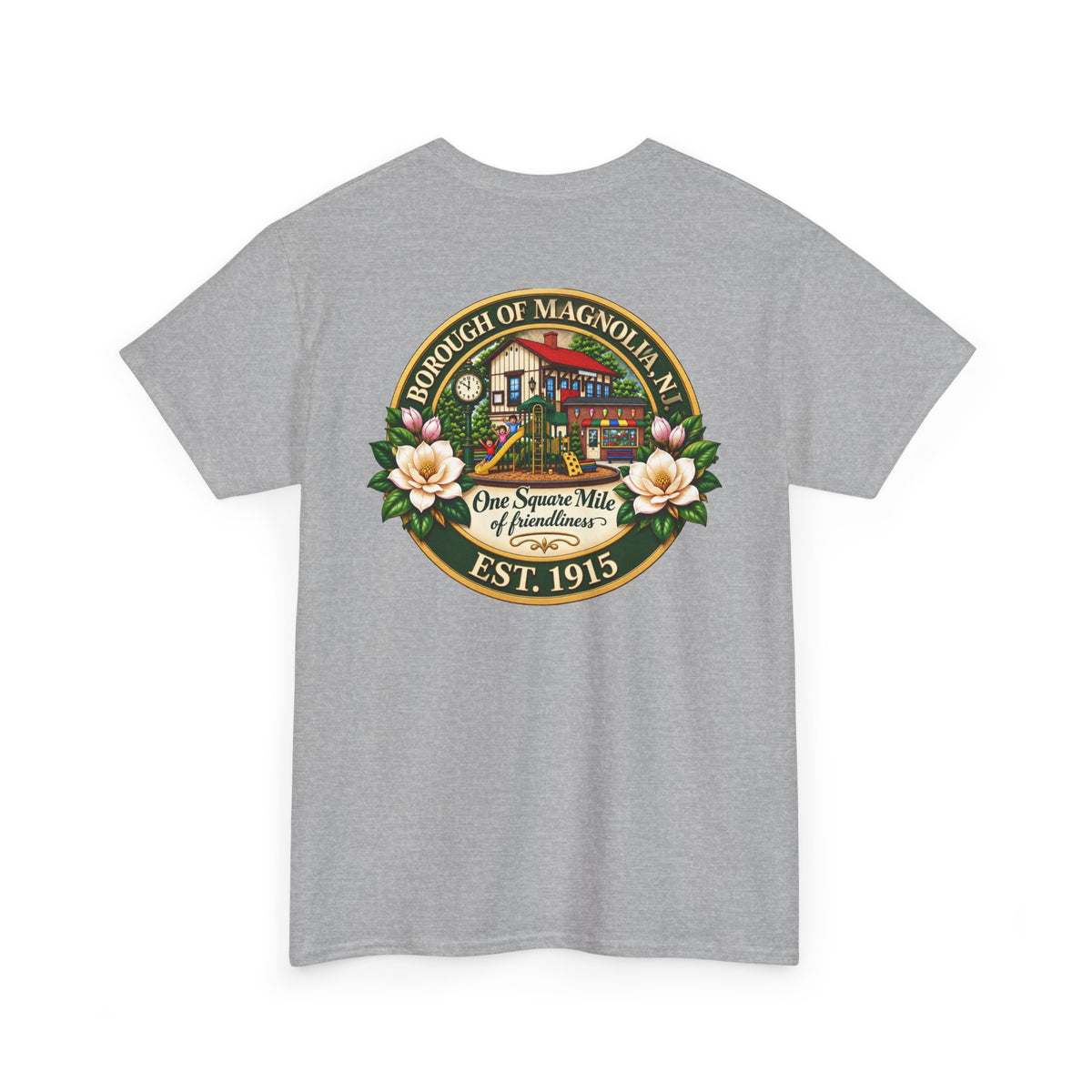 Magnolia, NJ Front and Back Logo Unisex Heavy Cotton Tee