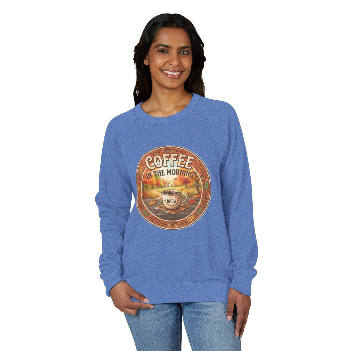 Coffee in the Morning Unisex French Terry Raglan Crewneck