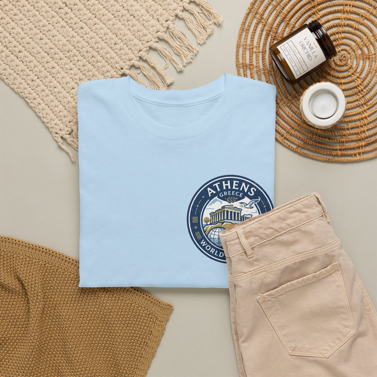 Athens, Greece World Traveler Unisex Heavy Cotton Tee