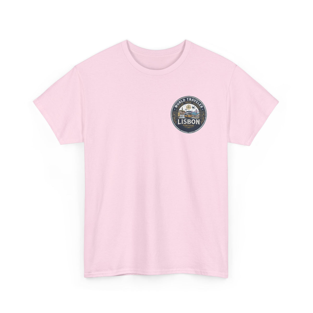 Lisbon World Traveler double sided graphics Unisex Heavy Cotton Tee