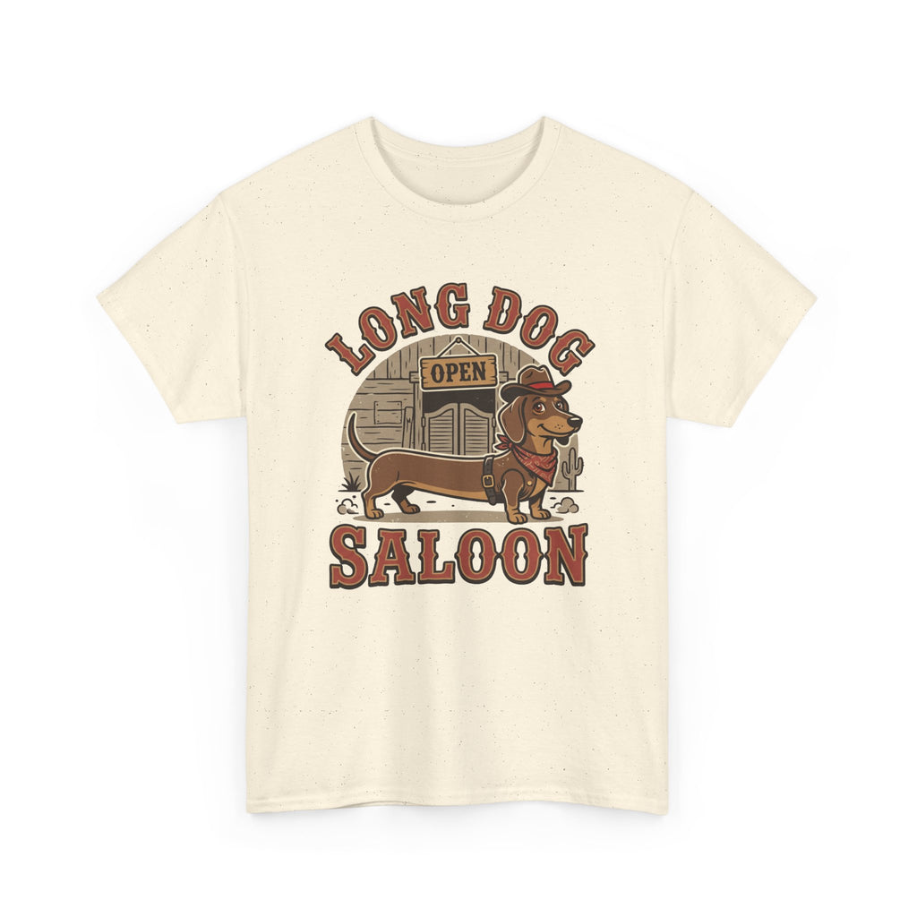 Long Dog Saloon Dachshund Unisex Heavy Cotton Tee