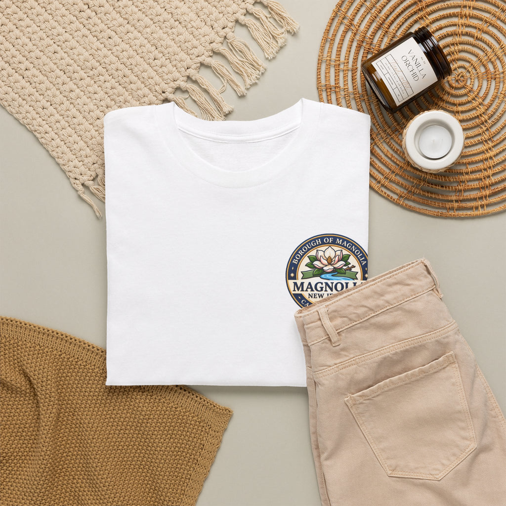 Magnolia, NJ Front and Back Logo Unisex Heavy Cotton Tee