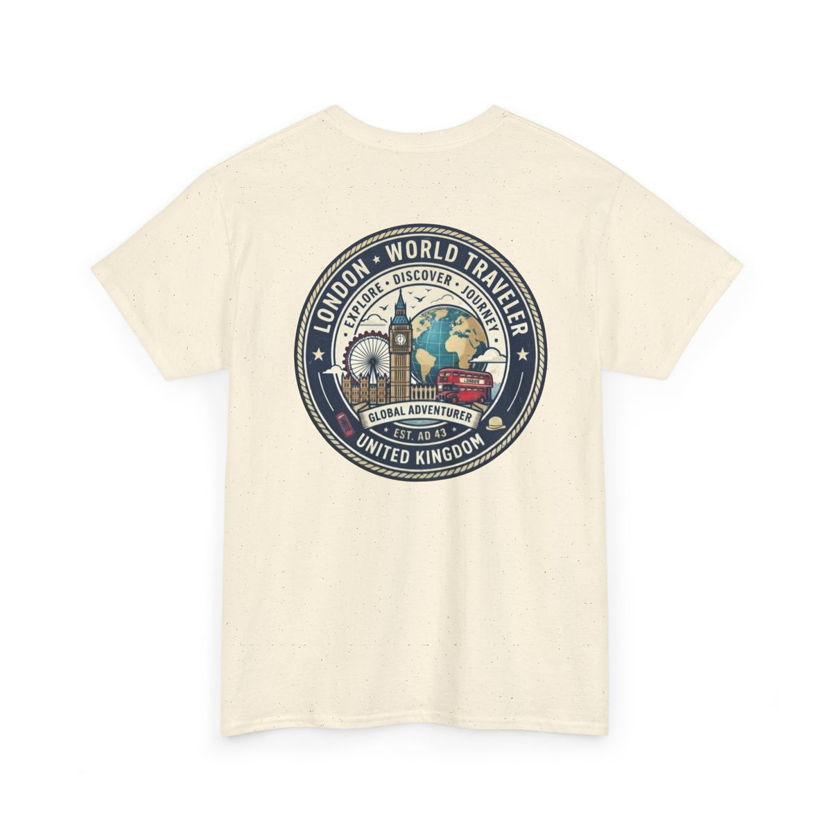 London World Traveler double sided graphics Unisex Heavy Cotton Tee