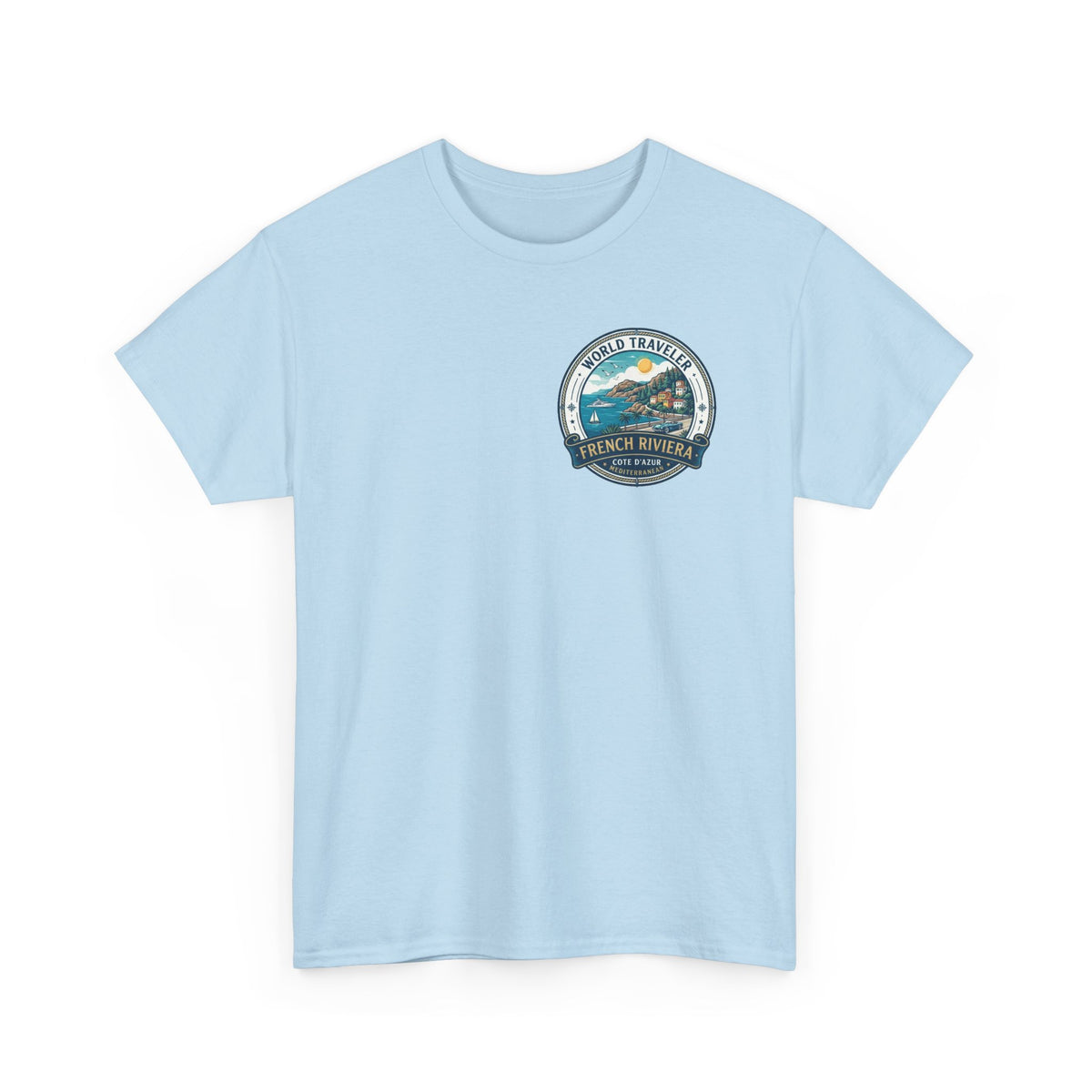 French Riviera World Traveler Unisex Heavy Cotton Tee