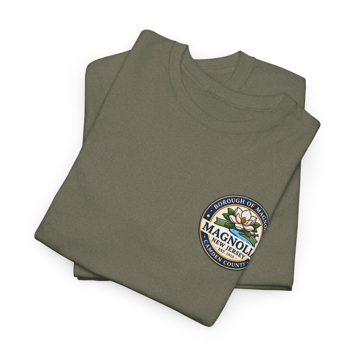 Magnolia, NJ Front and Back Logo Unisex Heavy Cotton Tee