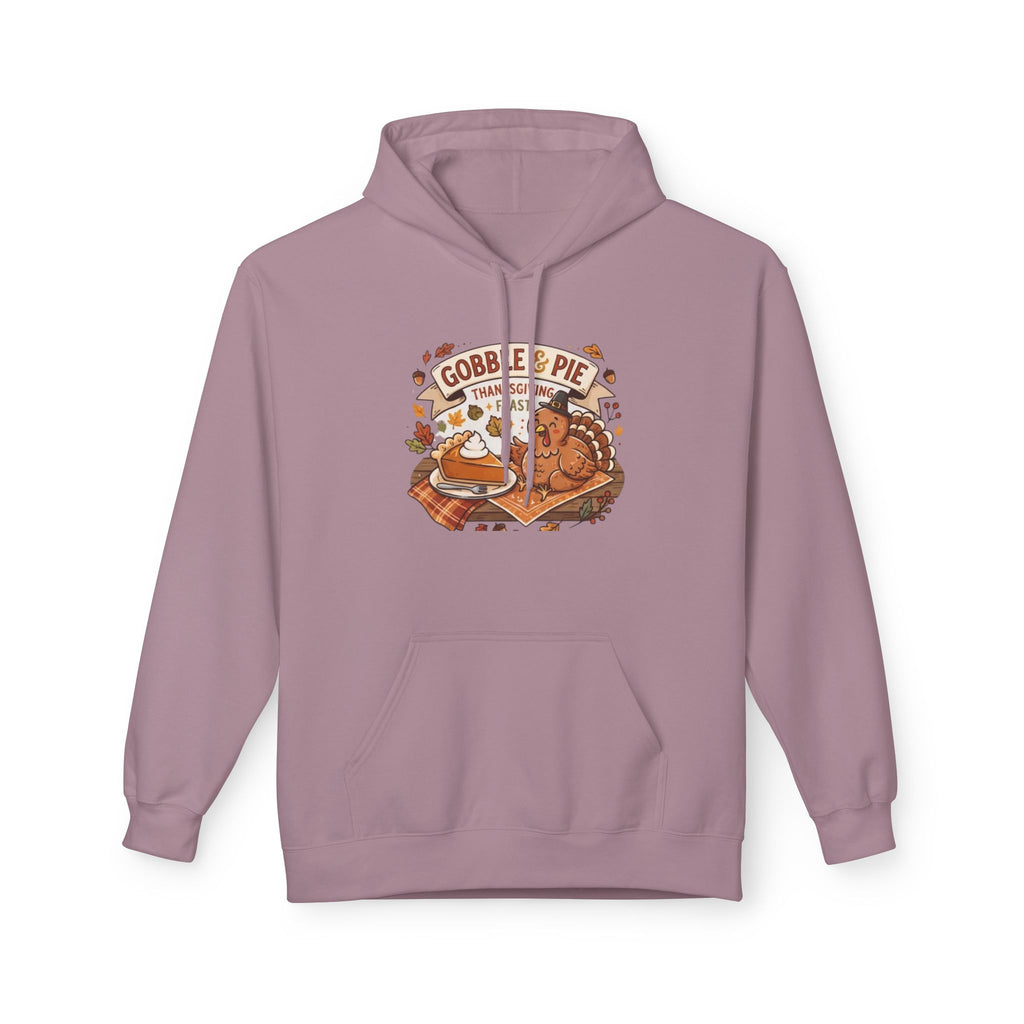 Gobble and Pie Thanksgiving Unisex Midweight Softstyle Fleece Hoodie
