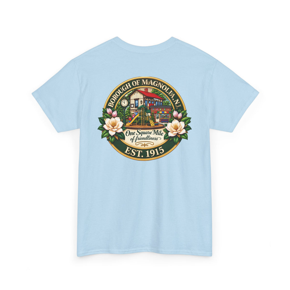 Magnolia, NJ Front and Back Logo Unisex Heavy Cotton Tee