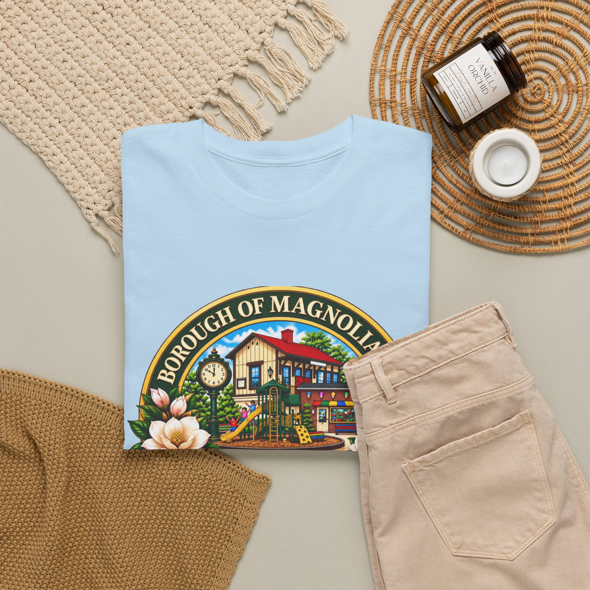 Magnolia, NJ Front Logo Unisex Heavy Cotton Tee