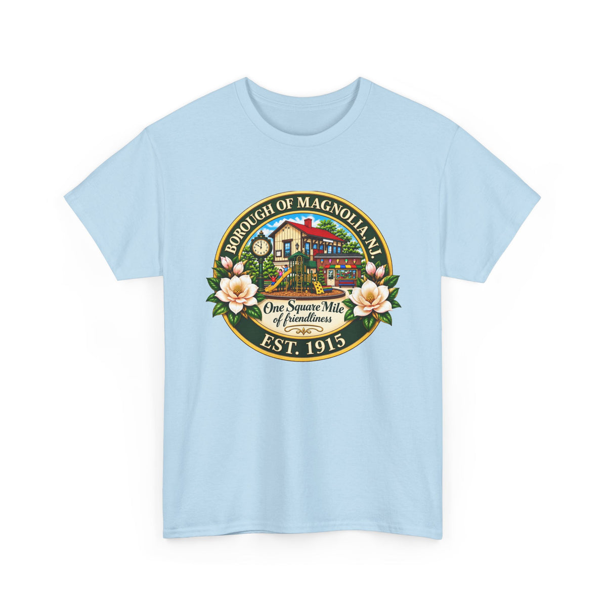 Magnolia, NJ Front Logo Unisex Heavy Cotton Tee