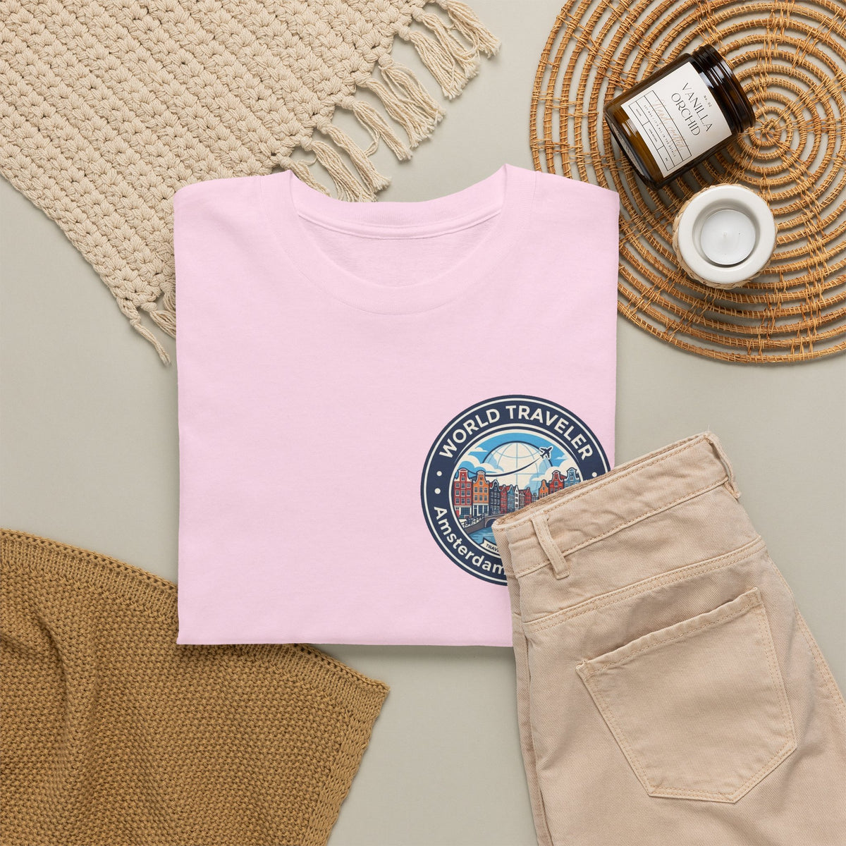 Amsterdam World Traveler Unisex Heavy Cotton Tee