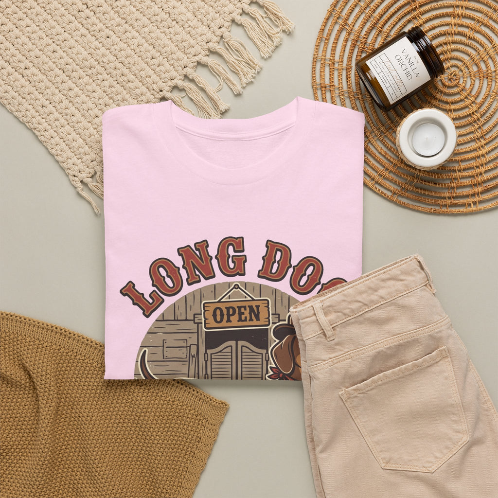 Long Dog Saloon Dachshund Unisex Heavy Cotton Tee