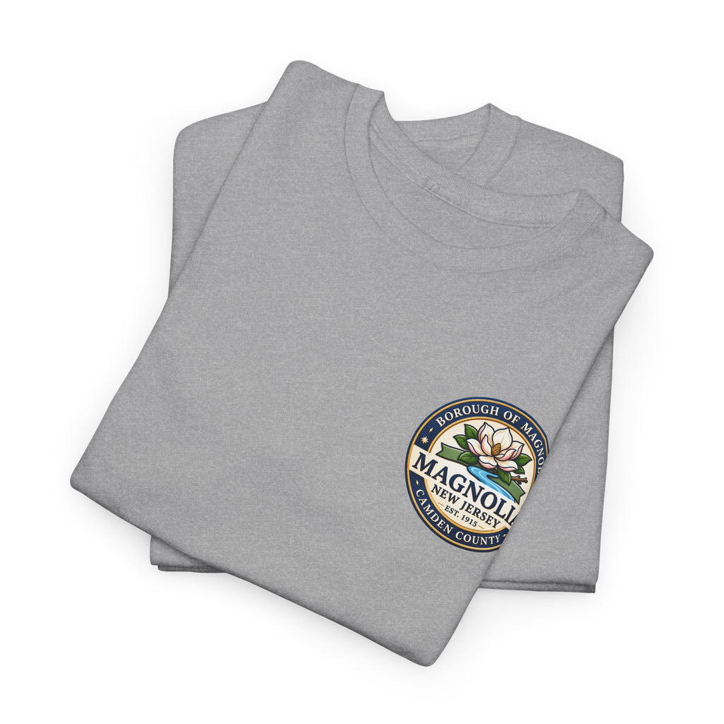 Magnolia, NJ Front and Back Logo Unisex Heavy Cotton Tee