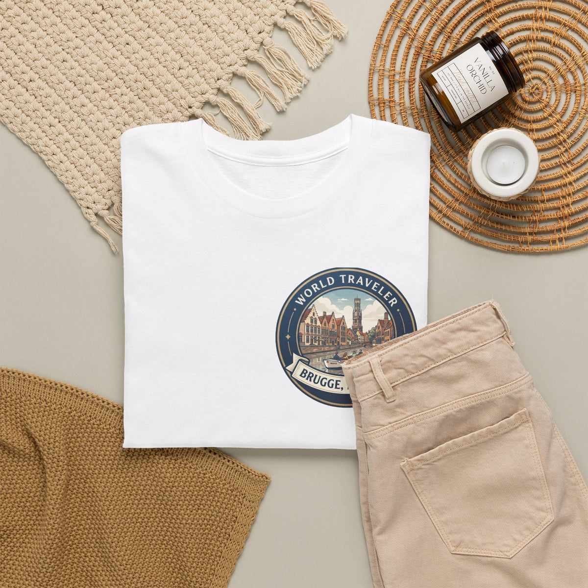 Brugge, Belgium World Traveler Unisex Heavy Cotton Tee