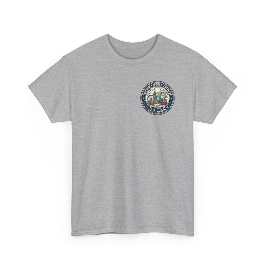 London World Traveler double sided graphics Unisex Heavy Cotton Tee