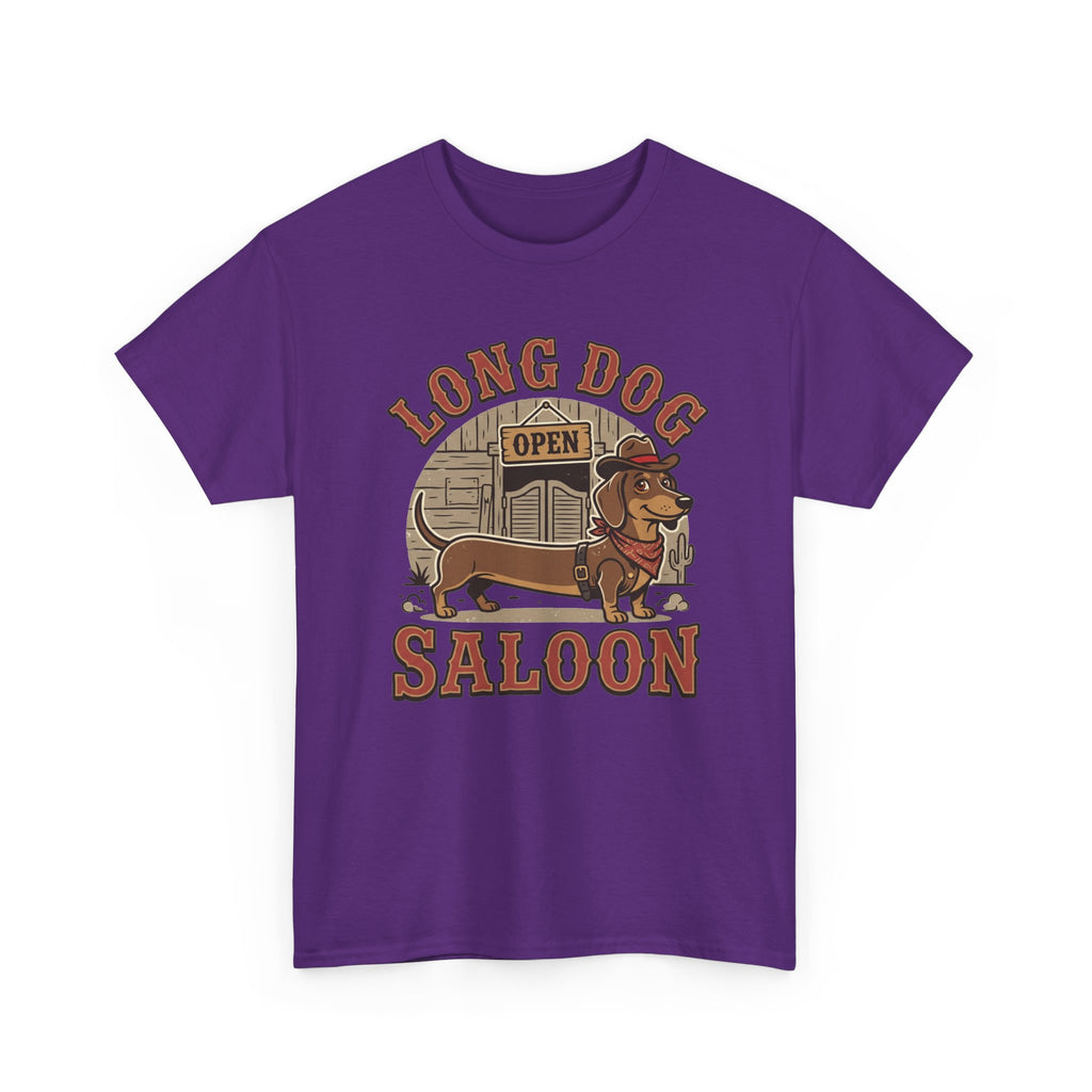 Long Dog Saloon Dachshund Unisex Heavy Cotton Tee