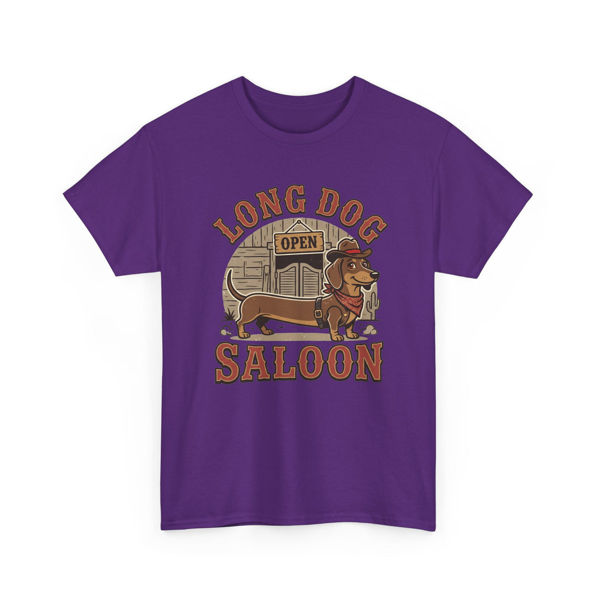 Long Dog Saloon Dachshund Unisex Heavy Cotton Tee
