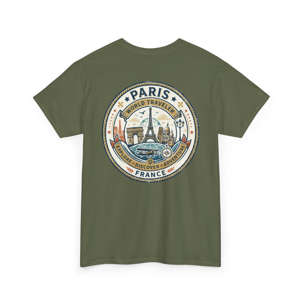Paris, France World Traveler Unisex Heavy Cotton Tee