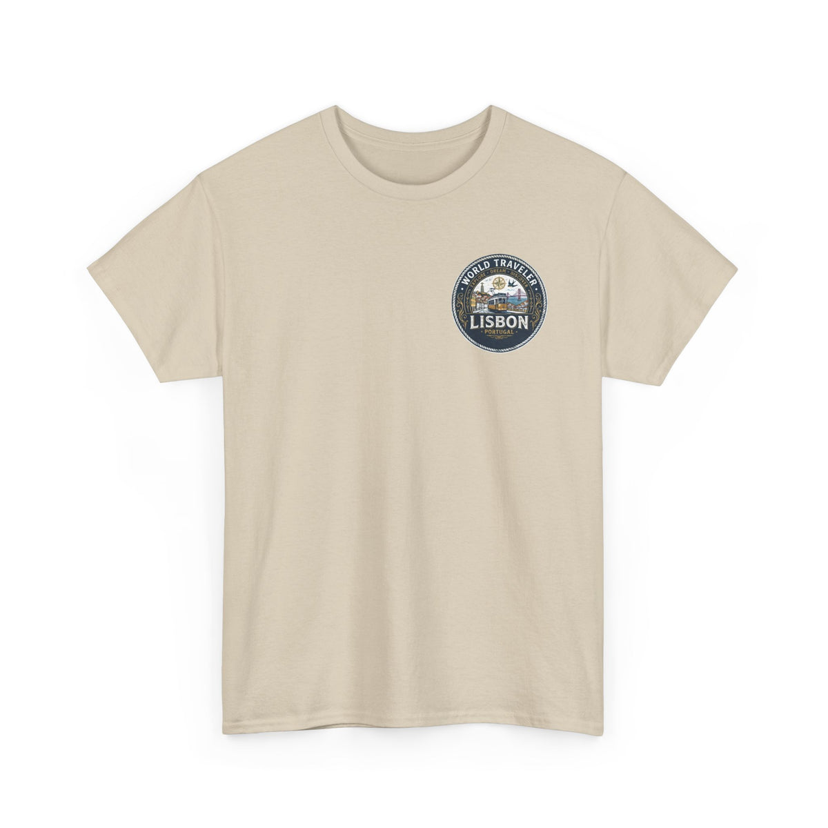 Lisbon World Traveler double sided graphics Unisex Heavy Cotton Tee
