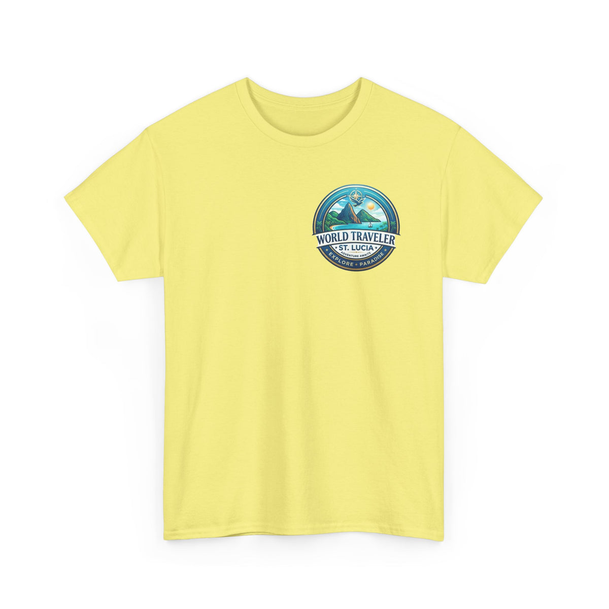 St Lucia Wotld Traveler Unisex Heavy Cotton Tee
