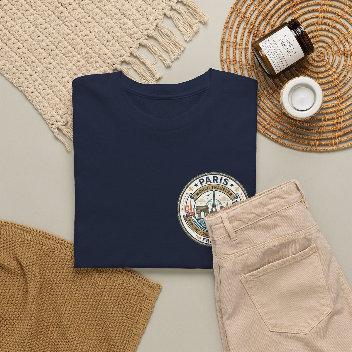 Paris, France World Traveler Unisex Heavy Cotton Tee