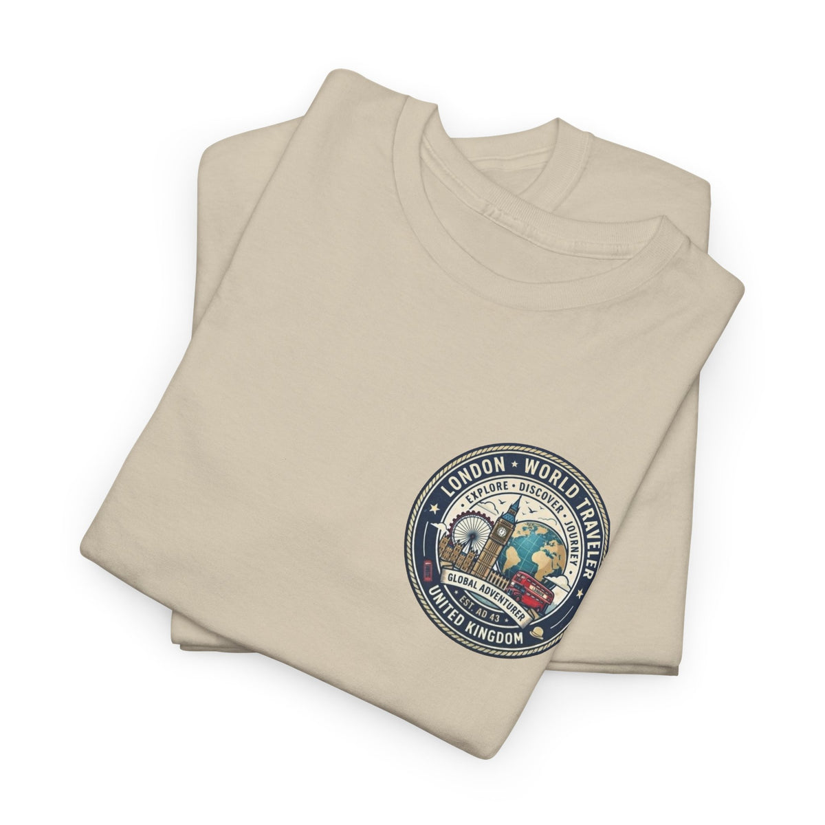 London World Traveler double sided graphics Unisex Heavy Cotton Tee