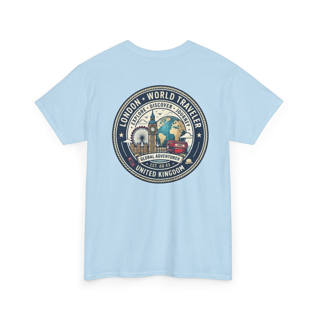 London World Traveler double sided graphics Unisex Heavy Cotton Tee