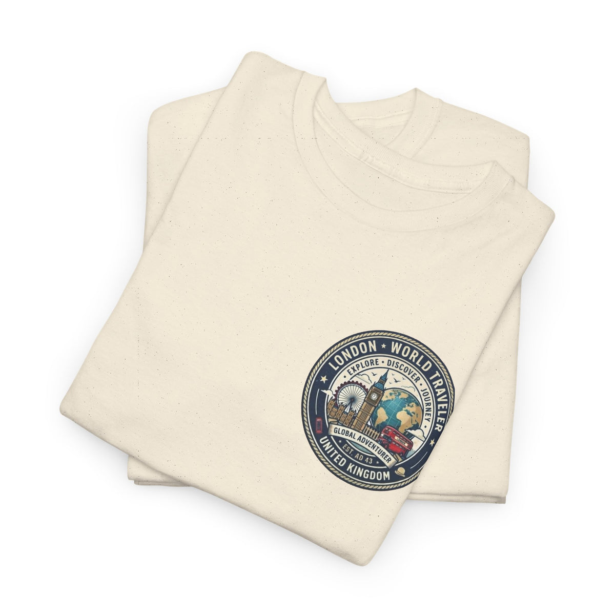 London World Traveler double sided graphics Unisex Heavy Cotton Tee