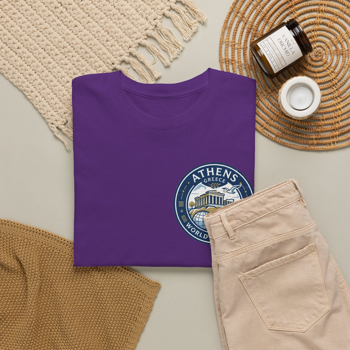 Athens, Greece World Traveler Unisex Heavy Cotton Tee