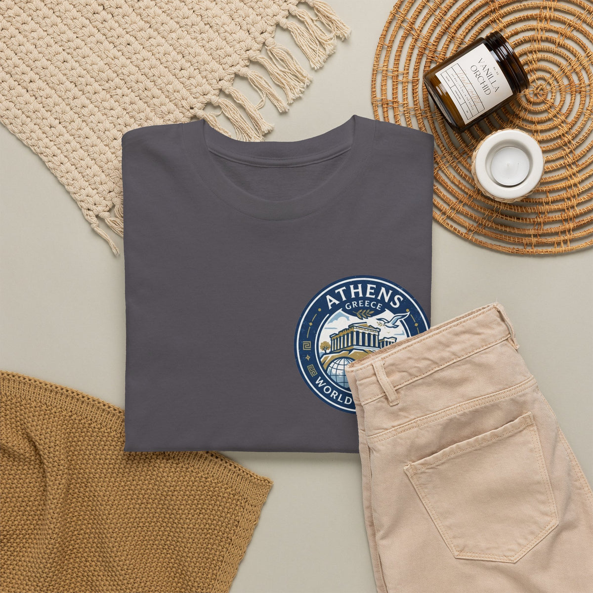 Athens, Greece World Traveler Unisex Heavy Cotton Tee