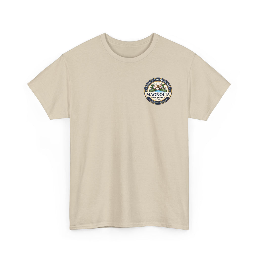 Magnolia, NJ Front and Back Logo Unisex Heavy Cotton Tee