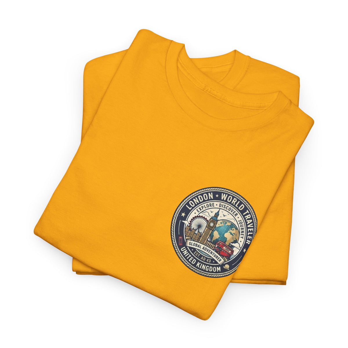 London World Traveler double sided graphics Unisex Heavy Cotton Tee