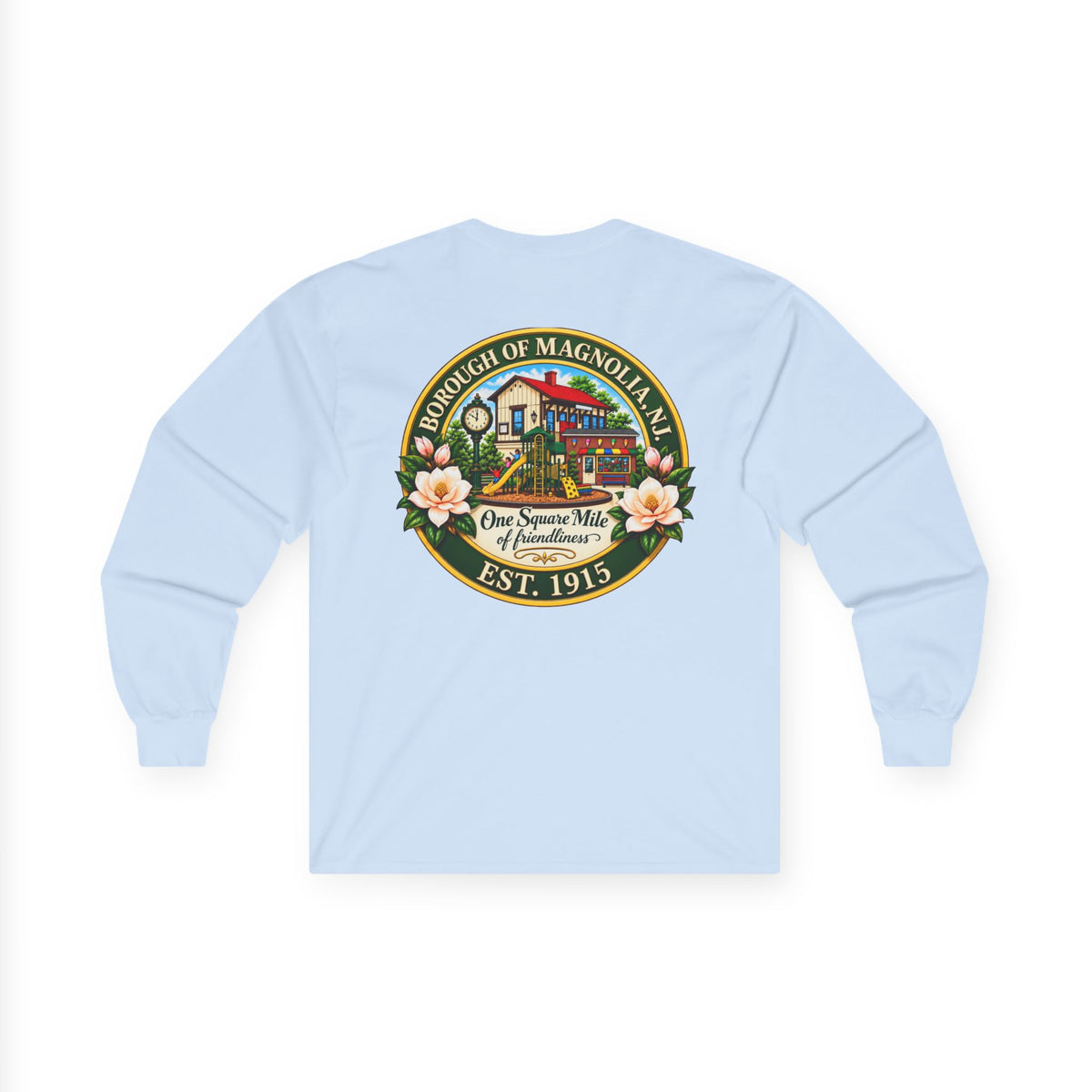 Magnolia, NJ Front and Back Logo Long Sleeve Tee Unisex Ultra Cotton