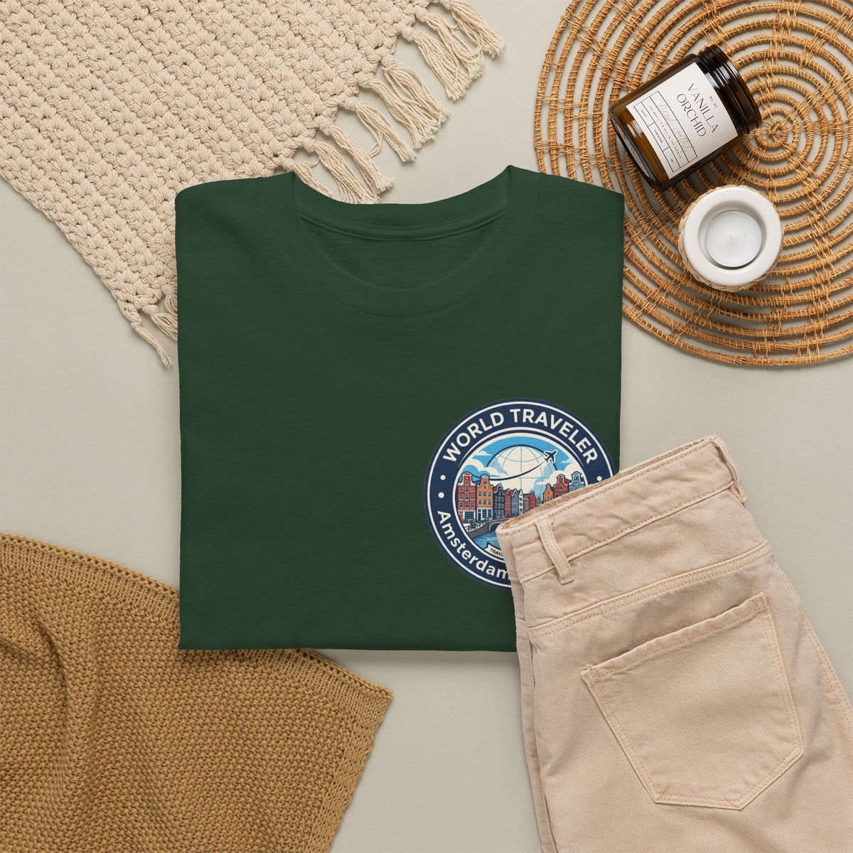 Amsterdam World Traveler Unisex Heavy Cotton Tee