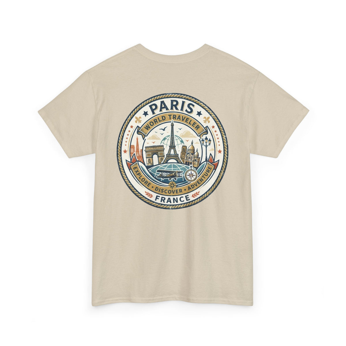 Paris, France World Traveler Unisex Heavy Cotton Tee