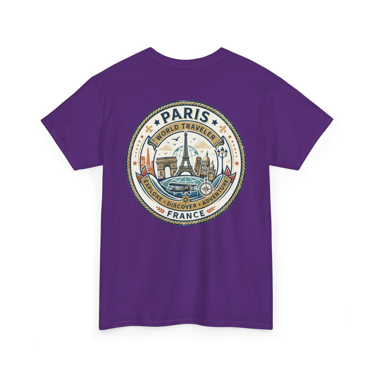 Paris, France World Traveler Unisex Heavy Cotton Tee