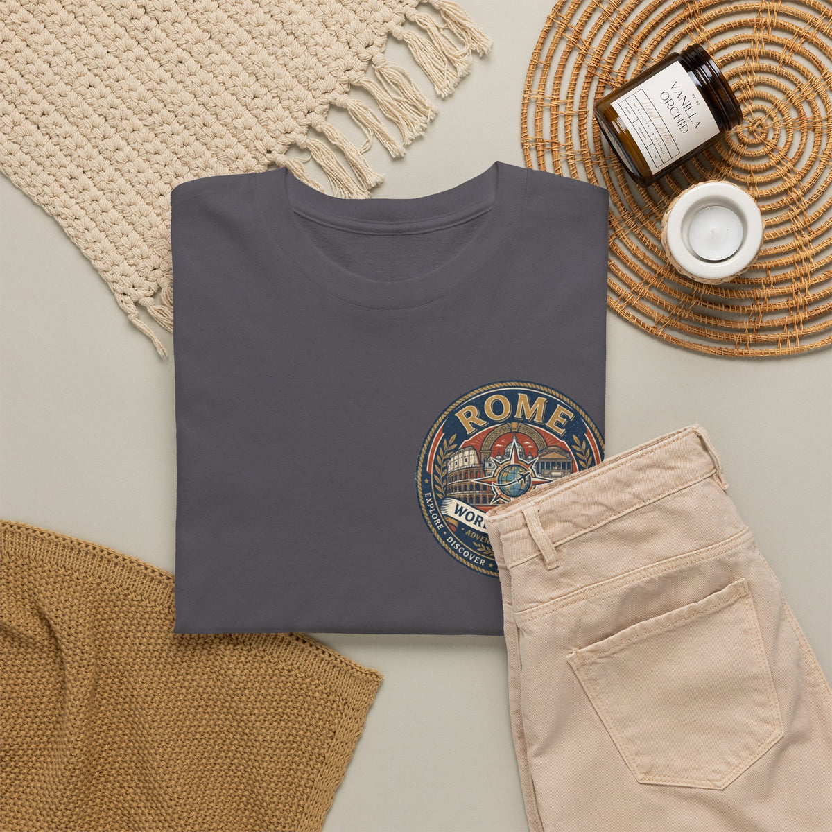 Rome, Italy World Traveler Unisex Heavy Cotton Tee