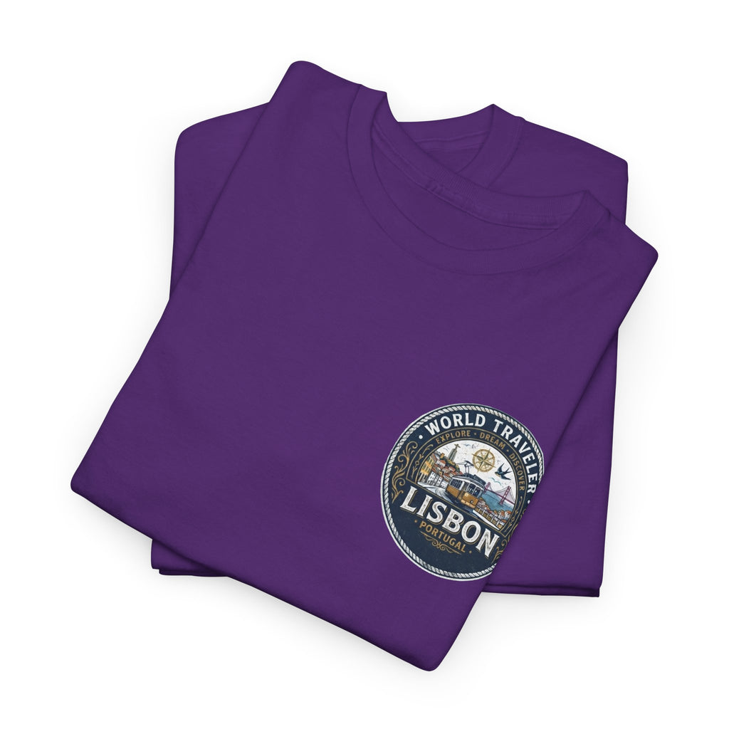 Lisbon World Traveler double sided graphics Unisex Heavy Cotton Tee