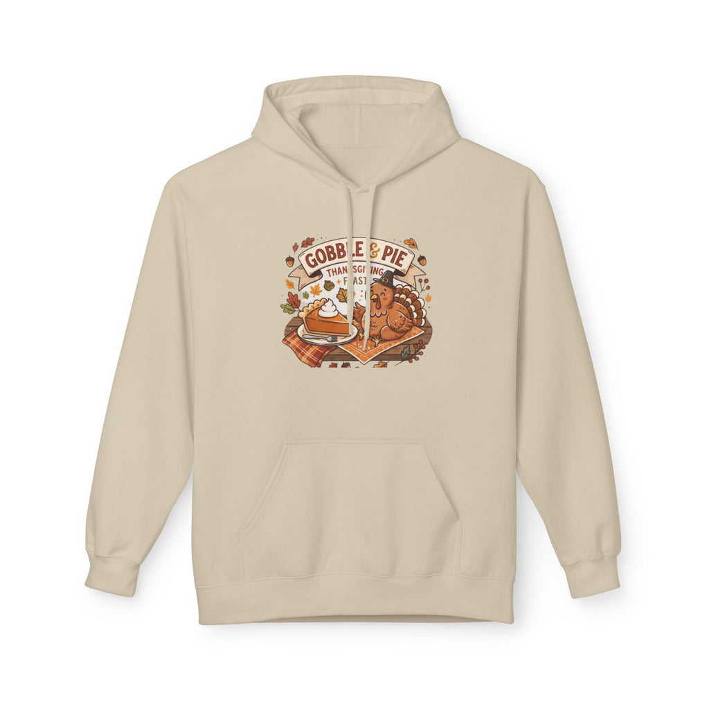 Gobble and Pie Thanksgiving Unisex Midweight Softstyle Fleece Hoodie