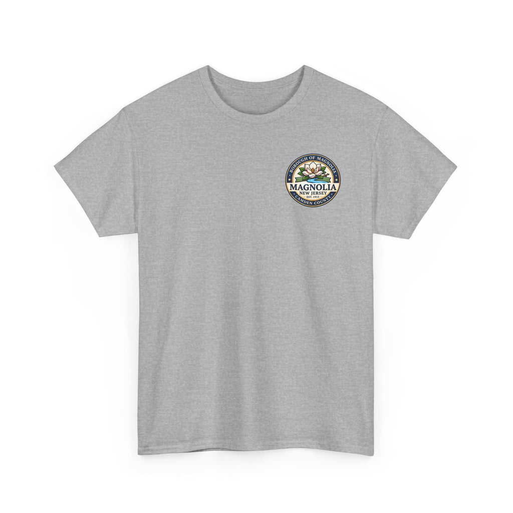 Magnolia, NJ Front and Back Logo Unisex Heavy Cotton Tee