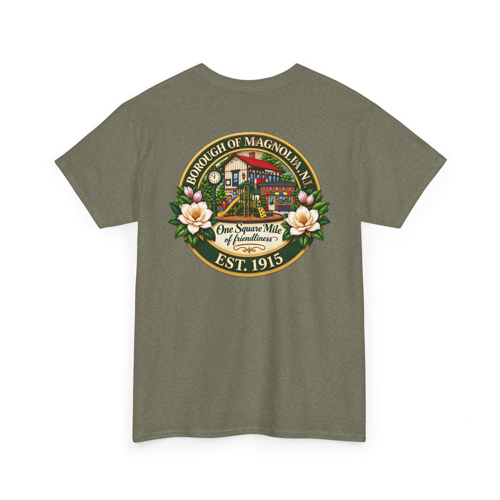 Magnolia, NJ Front and Back Logo Unisex Heavy Cotton Tee