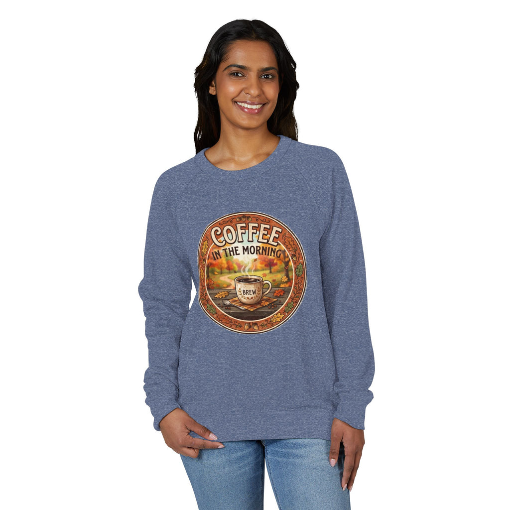 Coffee in the Morning Unisex French Terry Raglan Crewneck
