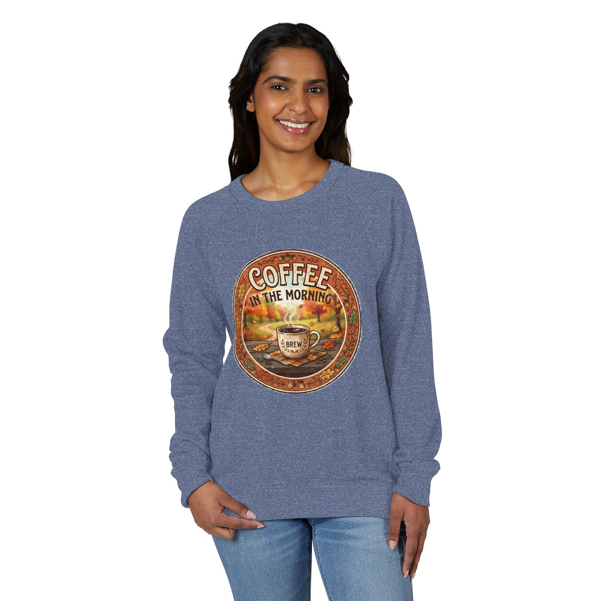 Coffee in the Morning Unisex French Terry Raglan Crewneck