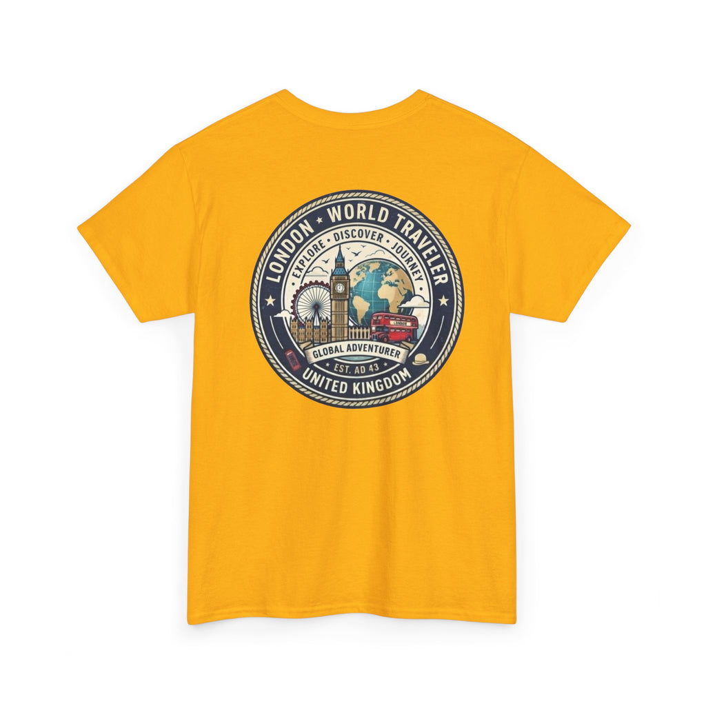 London World Traveler double sided graphics Unisex Heavy Cotton Tee